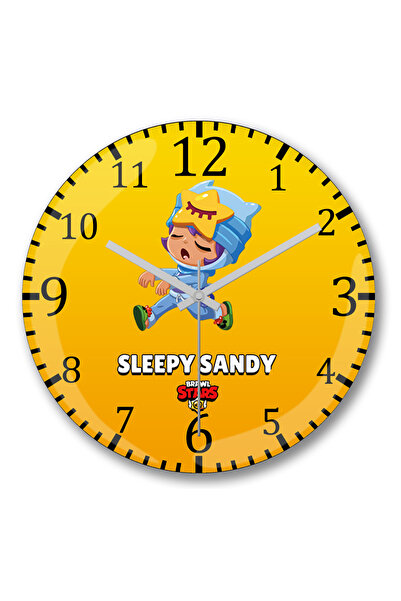 BASKI DÜNYASI Ceas de perete Brawl Stars Sleepy Sandy din sticlă autentică bo...