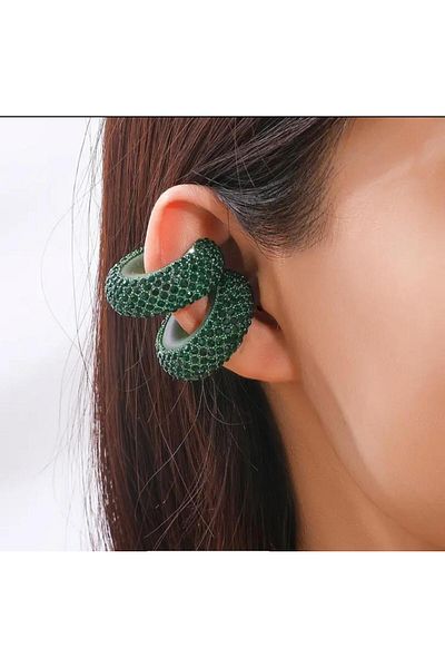 efstyle 1 Pcs Green Stone Cartilage Earring Ear Cuff