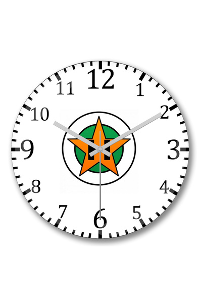 BASKI DÜNYASI Ceas de perete Orange Star High School din sticlă autentică bom...