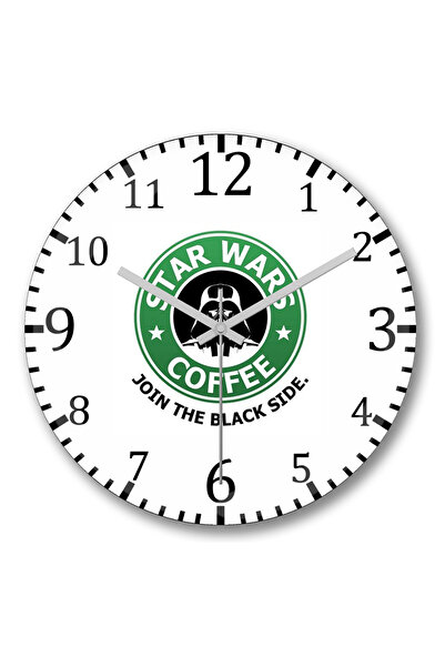 BASKI DÜNYASI Ceas de perete Star Wars Coffee din sticlă autentică bombată