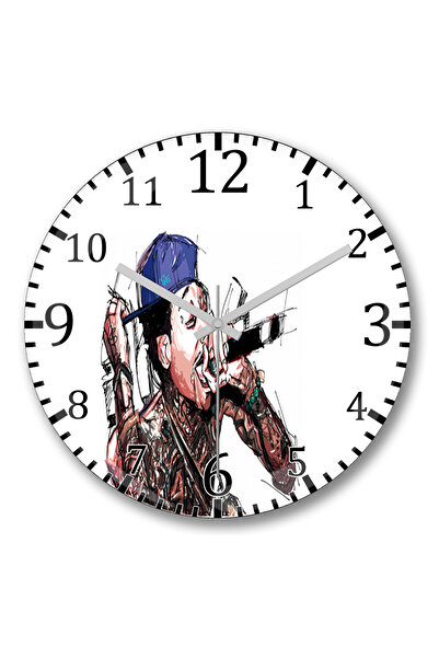 BASKI DÜNYASI ساعة حائط راب من الزجاج الحقيقي المنحني