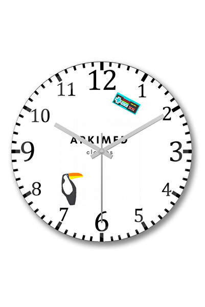 BASKI DÜNYASI ساعة حائط أرخميدس من الزجاج الطبيعي المنحني