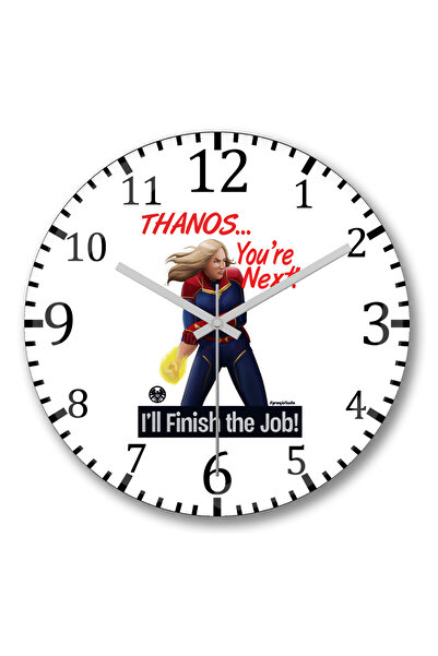 BASKI DÜNYASI ساعة حائط كابتن مارفل ثانوس من الزجاج الحقيقي المنحني