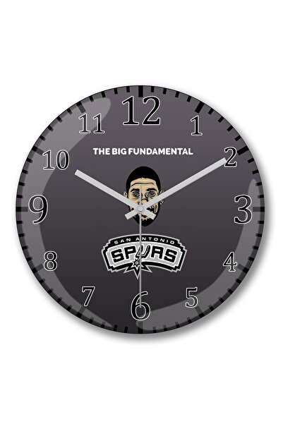 BASKI DÜNYASI ساعة حائط أساسية كبيرة من الزجاج الحقيقي المنحني