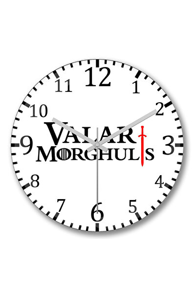 BASKI DÜNYASI Ceas de perete Valar Morghulis Valar Dohaeris din sticlă autent...
