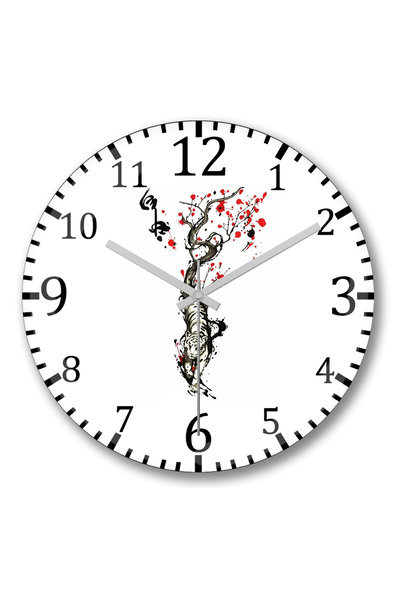 BASKI DÜNYASI Ceas de perete chinezesc Tigre din sticlă autentică bombată