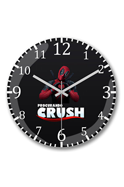BASKI DÜNYASI ساعة حائط Procurando Crush من الزجاج الحقيقي المنحني