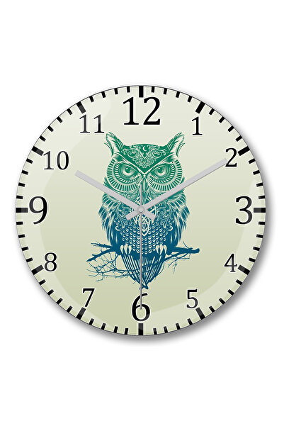 BASKI DÜNYASI Ceas de perete Bufniță 1 din sticlă autentică bombată