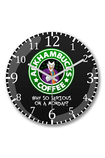 BASKI DÜNYASI ساعة حائط جوكر أركهمباكز من الزجاج الحقيقي المنحني