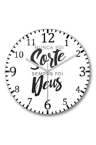 BASKI DÜNYASI Ceas de perete Nunca Foi Sorte Sempre Foi Deus din sticlă auten...