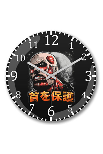 BASKI DÜNYASI Ceas de perete Attack On Titan Protect Ya Neck din sticlă auten...