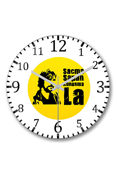 BASKI DÜNYASI ساعة حائط Behzat C من الزجاج الحقيقي المنحني