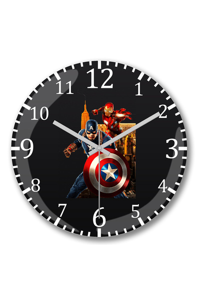 BASKI DÜNYASI ساعة حائط كابيتاو أمريكا 1 من الزجاج الحقيقي المنحني