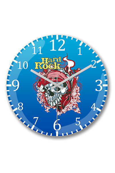 BASKI DÜNYASI ساعة حائط هارد روك 2 من الزجاج الحقيقي المنحني