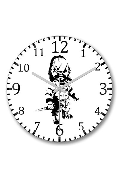 BASKI DÜNYASI ساعة حائط تشاكي من الزجاج الحقيقي المنحني