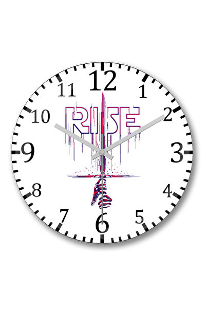 BASKI DÜNYASI ساعة حائط Kylo Ren The Rise Of Skywalker من الزجاج الحقيقي المنحني