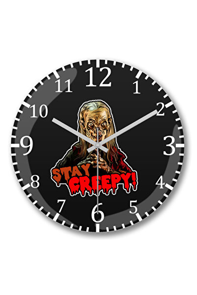 BASKI DÜNYASI Ceas de perete Crypt Keeper Stay Creepy din sticlă autentică bo...