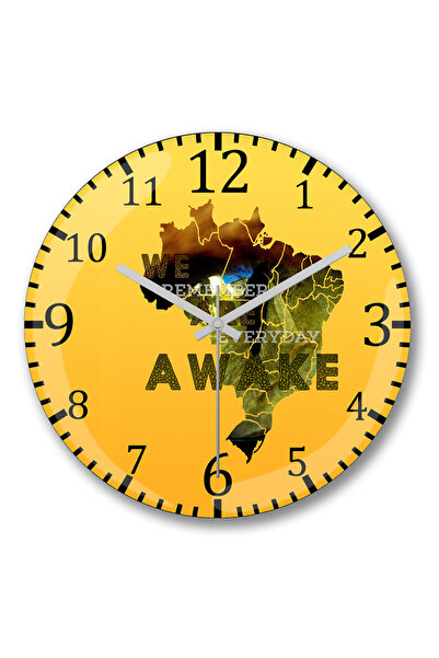 BASKI DÜNYASI نحن مستيقظون ساعة حائط من الزجاج الحقيقي المنحني