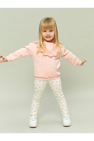 LC Waikiki Crew Neck Baby Girl Sweatshirt and Leggings 2 Pack
