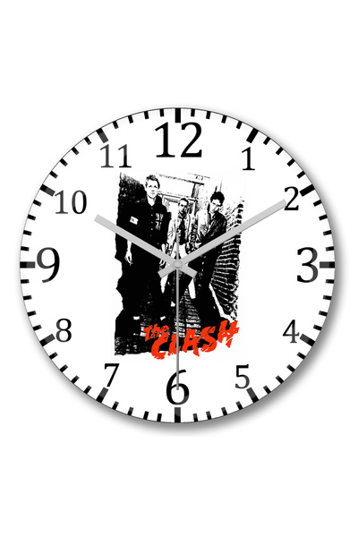 BASKI DÜNYASI ساعة حائط كلاش من الزجاج الحقيقي المنحني