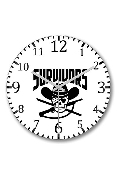 BASKI DÜNYASI Ceas de perete The Walking Dead Survivors3 din sticlă autentică...