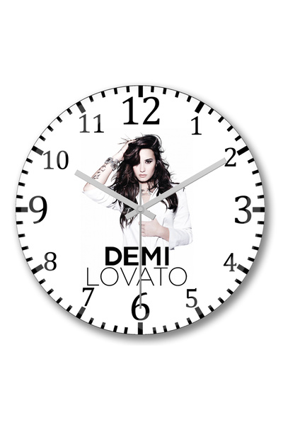 BASKI DÜNYASI ساعة حائط ديمي لوفاتو من الزجاج الحقيقي المنحني