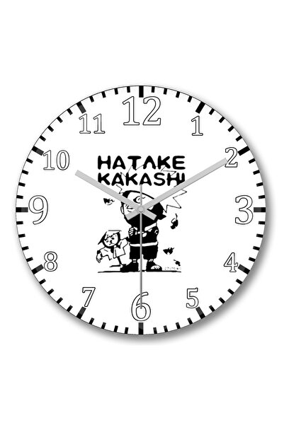 BASKI DÜNYASI ساعة حائط هاتاكي كاكاشي ناروتو من الزجاج الحقيقي المنحني