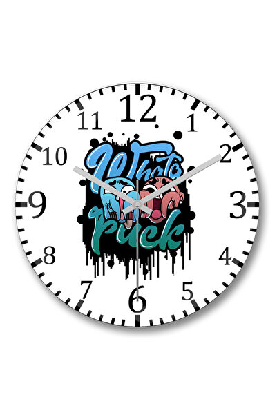 BASKI DÜNYASI Gumball What'a Fuck Ceas de perete din sticlă reală bombată