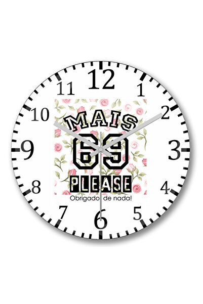 BASKI DÜNYASI Mais 69 Please ساعة حائط من الزجاج الحقيقي المنحني