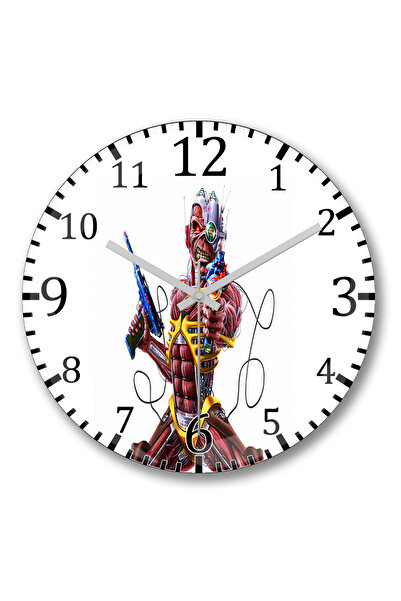 BASKI DÜNYASI Ceas de perete Eddie Cyborg din sticlă autentică bombată