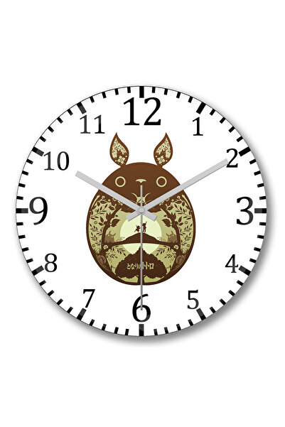 BASKI DÜNYASI ساعة حائط Totoro5 من الزجاج الحقيقي المنحني