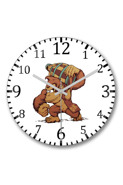 BASKI DÜNYASI Ceas de perete Varil și Goril din sticlă autentică bombată