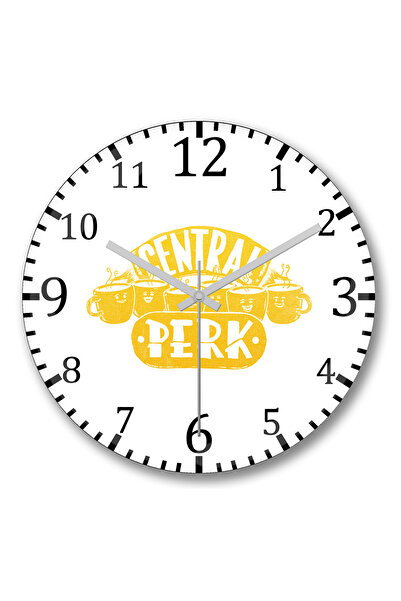 BASKI DÜNYASI ساعة حائط فريندز سنترال بيرك 2 من الزجاج الحقيقي المنحني