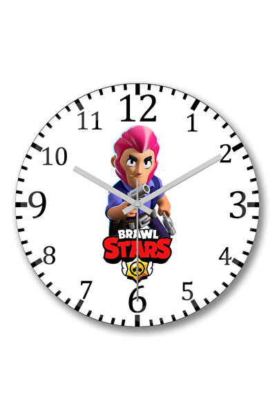 BASKI DÜNYASI Ceas de perete Brawl Stars Colt din sticlă autentică bombată