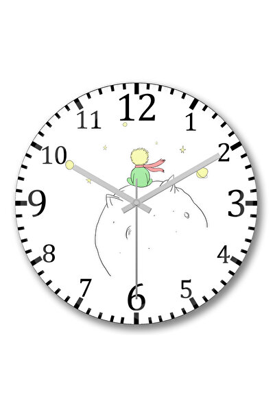 BASKI DÜNYASI Le Petit Prince Ceas de perete Micul Prinț Sticlă Reală Curbată