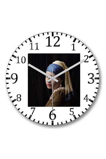 BASKI DÜNYASI Ceas de perete indian pentru fete, din sticlă autentică bombată