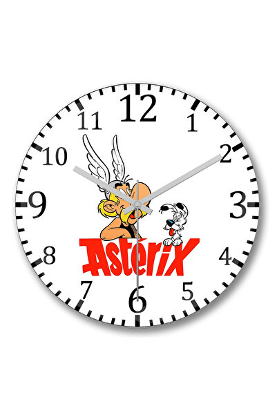 BASKI DÜNYASI Ceas de perete Asterix din sticlă autentică bombată