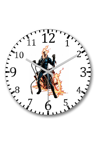 BASKI DÜNYASI Ceas de perete Motoqueiro Fantasma din sticlă autentică bombată