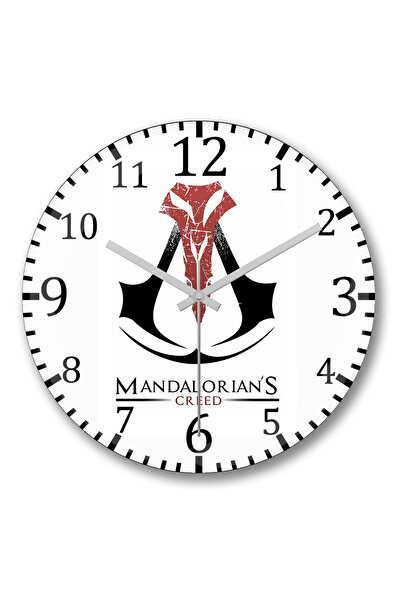 BASKI DÜNYASI ساعة حائط ماندالوريان كريد من الزجاج الحقيقي المنحني