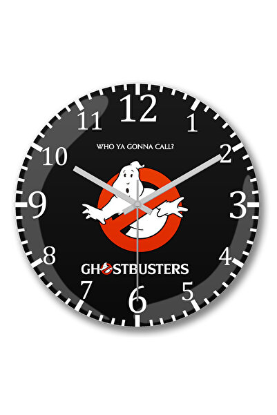 BASKI DÜNYASI ساعة حائط Ghostbusters من الزجاج الحقيقي المنحني