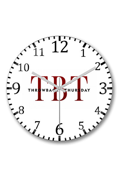 BASKI DÜNYASI ساعة حائط إرتداد ثرسداي من الزجاج الحقيقي المنحني