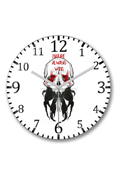 BASKI DÜNYASI ساعة حائط على شكل سكل كراب من الزجاج الحقيقي المنحني