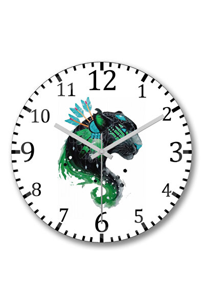 BASKI DÜNYASI ساعة حائط بانتيرا جوريرا من الزجاج الحقيقي المنحني