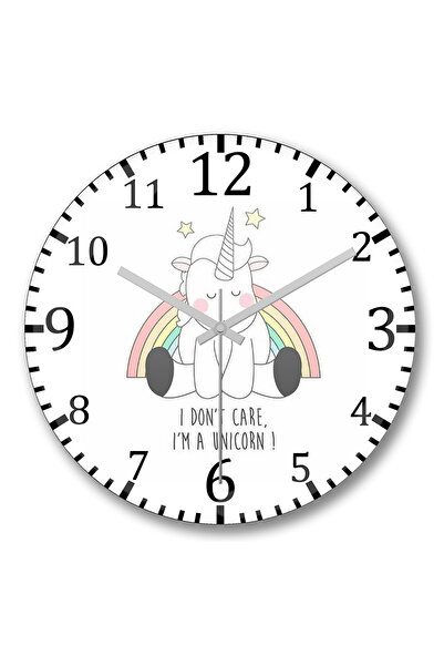 BASKI DÜNYASI ساعة حائط Unicorn3 من الزجاج الحقيقي المنحني