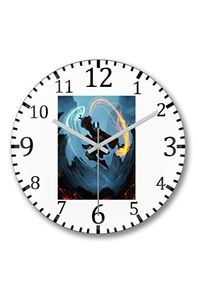 BASKI DÜNYASI ساعة الحائط The Last Air Bender من الزجاج الحقيقي المنحني