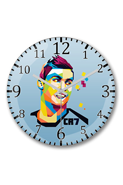 BASKI DÜNYASI Ρολόι τοίχου Cristiano Ronaldo με κυρτό γυαλί