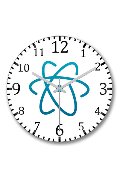 BASKI DÜNYASI Ceas de perete Atom din sticlă autentică bombată