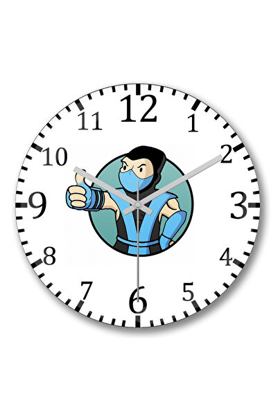 BASKI DÜNYASI ساعة حائط Sub Zero Vault Boy من الزجاج الحقيقي المنحني