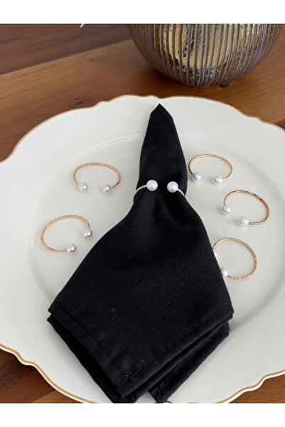 Menar Tasarım 6 металевих та перлинних серветкових кілець - Dетalisе Кільця для серветок додають елегантності столу