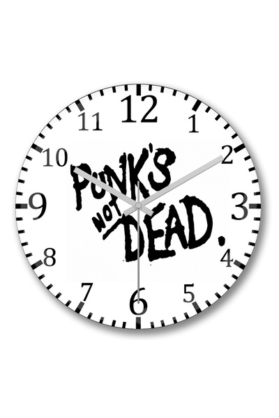 BASKI DÜNYASI Ceas de perete Punks Not Dead din sticlă autentică bombată